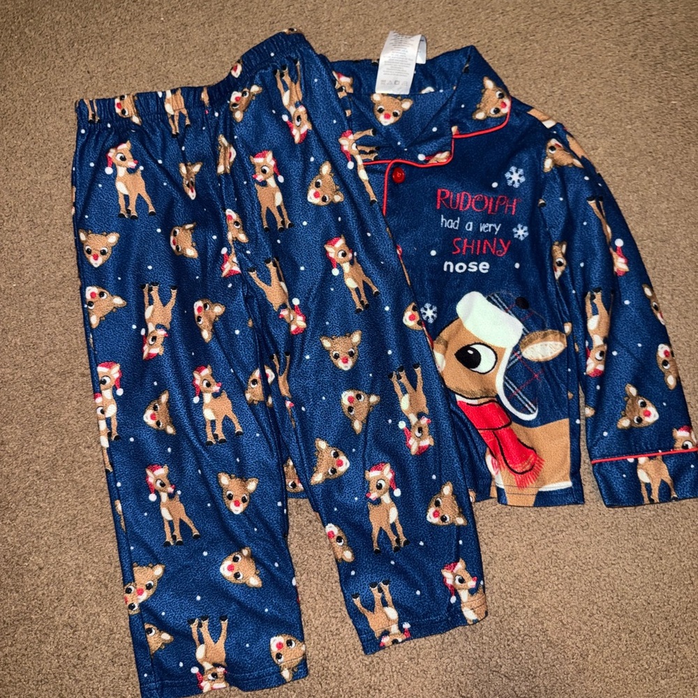 Rudolph Kids Pajamas - Blue